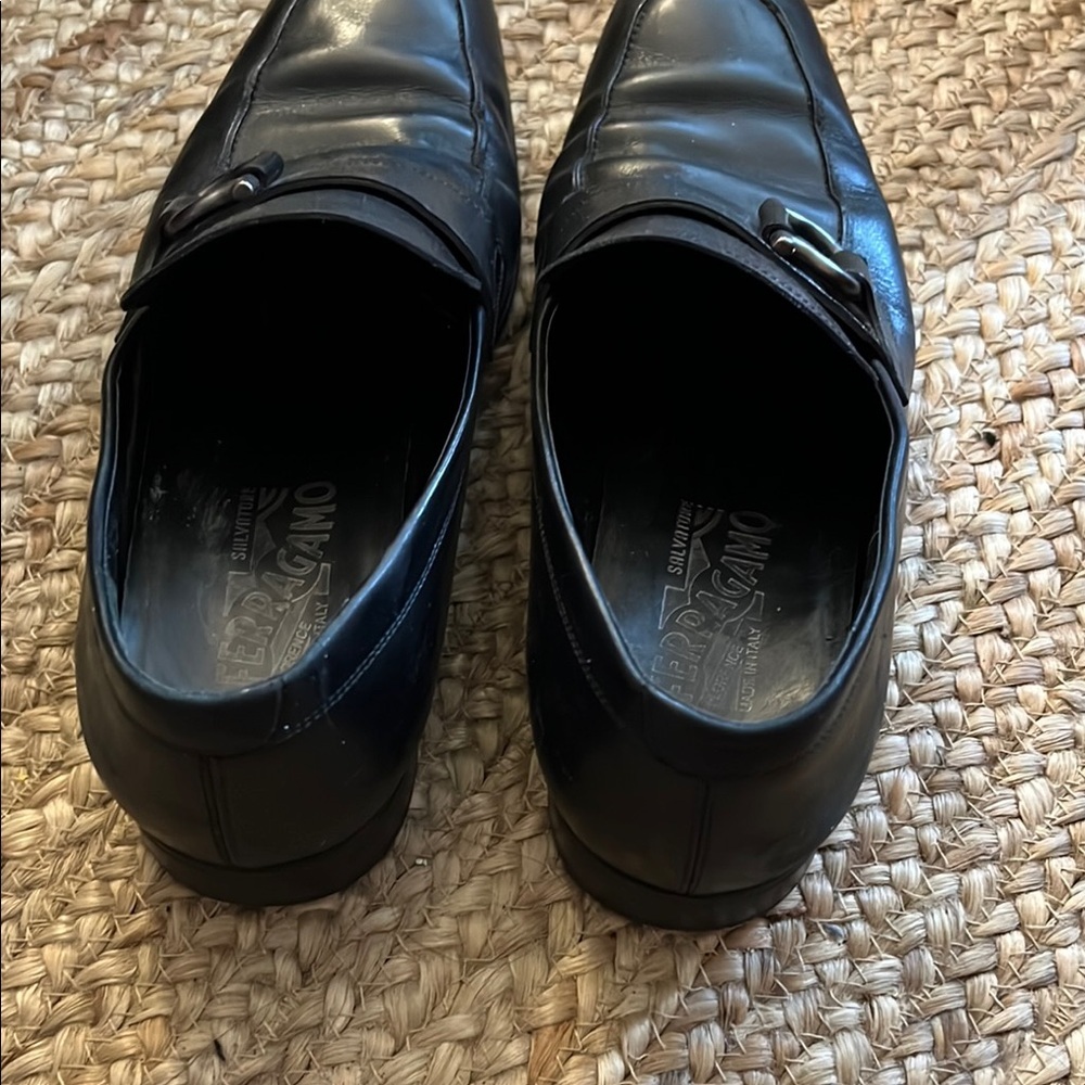 Salvatore Ferragamo Black Leather Loafers with Buckle - Picture 5 of 7